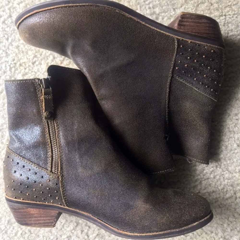 Reef Adora Leather Ankle Boots Sz 9.5 Brown